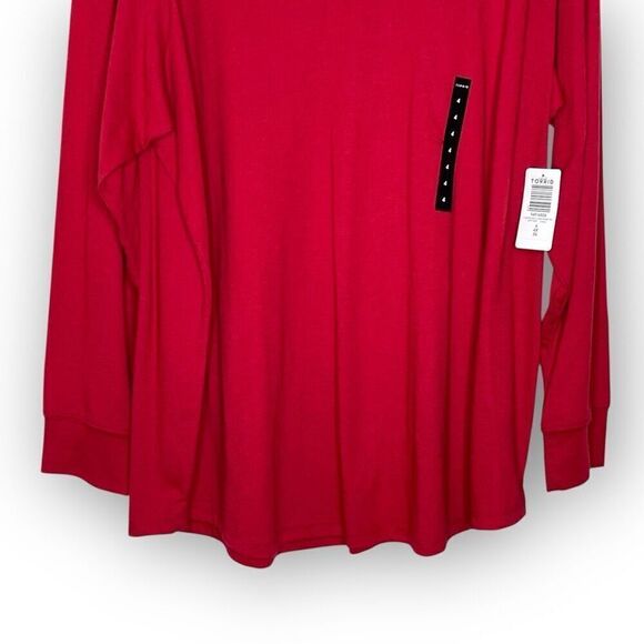 Torrid Red Girlfriend Signature Vneck Long Slv Tee Shirt Womens Plus Size 4X NWT - Picture 5 of 10